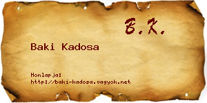Baki Kadosa névjegykártya